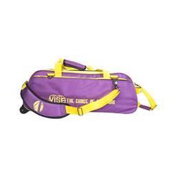 Vise Clear Top 3 Ball Roller Bowling Bag- Purple/Yellow