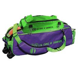 Vise Clear Top 3 Ball Deluxe Roller Bowling Bag- Green/Grape