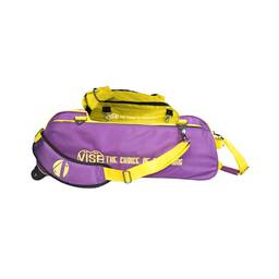 Vise Clear Top 3 Ball Deluxe Roller Bowling Bag- Purple/Yellow