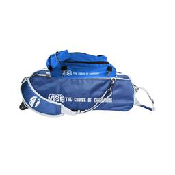 Vise Clear Top 3 Ball Deluxe Roller Bowling Bag- Navy/Silver