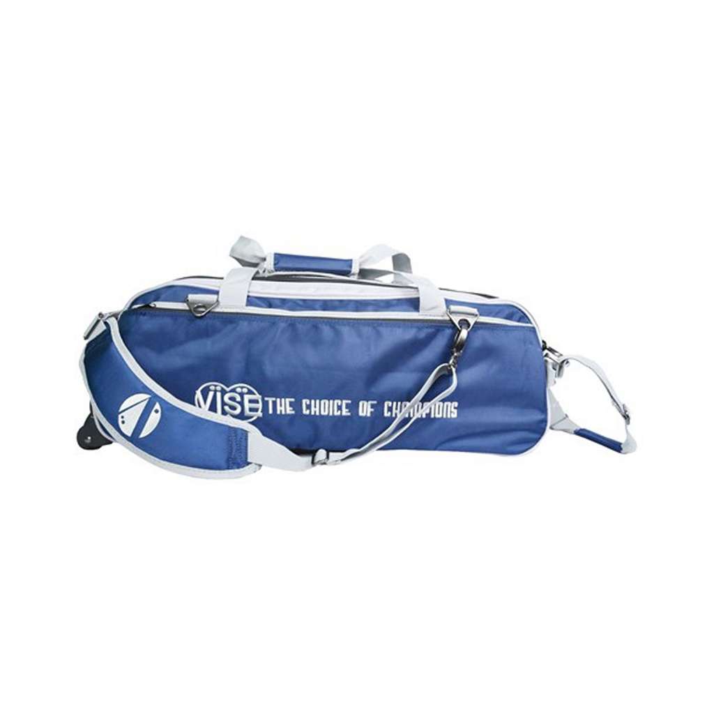 Vise Clear Top 3 Ball Roller Bowling Bag- Navy/Silver