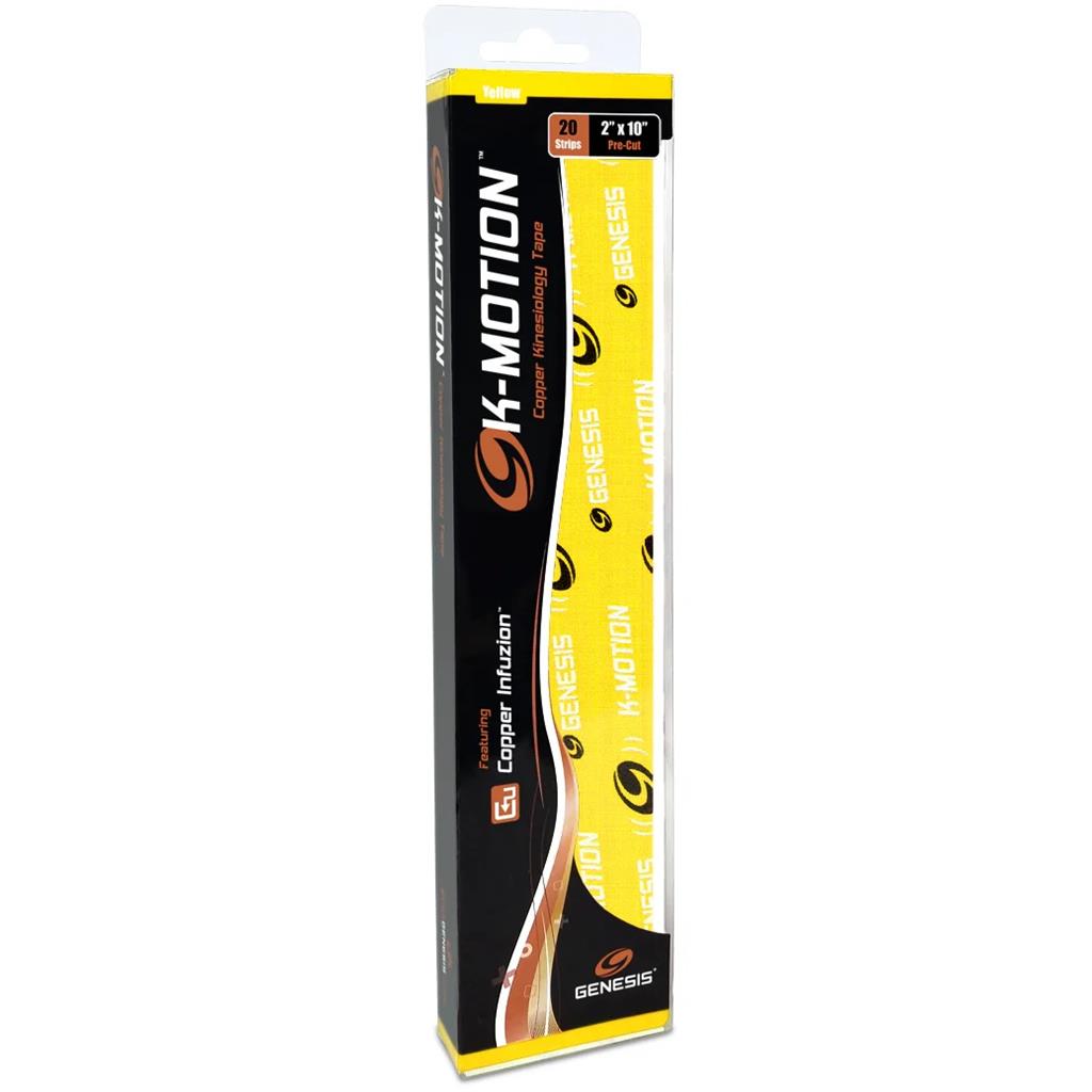 Genesis K-Motion Tape with Copper Infuzion- Yellow Pre-Cut Pack