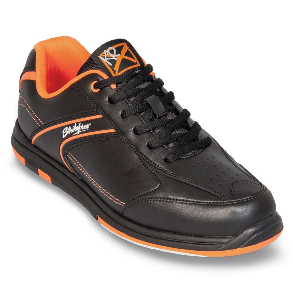 Mens KR Strikeforce Black/Orange Flyer Bowling Shoes Size 6-14 & Shoe Slider 