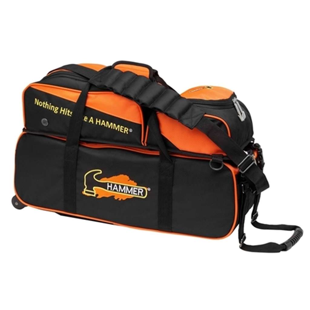 Hammer Triple Tote Bowling Bag With Pouch Black Orange Product Hammer Triple Tote Bowling Bag With Pouch Black Orange