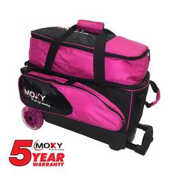 Moxy Blade Premium Double Roller Bowling Bag- Pink/Black