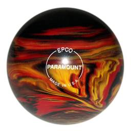 Duckpin Paramount Marbleized Bowling Ball 5"- Black/Red/Yellow