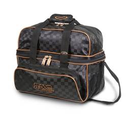 Storm 2 Ball Deluxe Checkered Tote Bowling Bag- Black/Gold