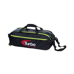 Turbo 3 Ball Pursuit Slim Triple Tote Bowling Bag - Black/Lime