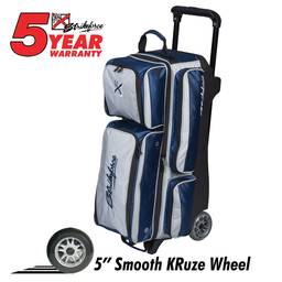 KR Konvoy Triple Roller Bowling Bag- Navy/Silver