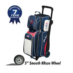 KR Strikeforce Royal Flush Triple Roller Bowling Bag - USA