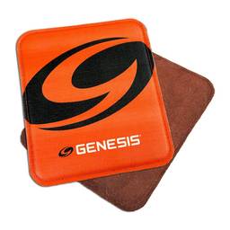 Genesis Pure Pad Grafix Buffalo Leather Bowling Ball Wipe Pad - Orange w/ Logo