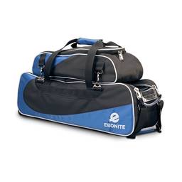 Ebonite Deluxe Triple Tote Bowling Bag with Shoe Bag - Blue/Black