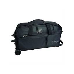 BSI Prestige 3 Ball Roller Bowling Bag- Black/Silver Logo