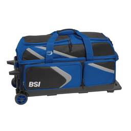 BSI Dash Triple Roller Bowling Bag- Black/Royal/Gray