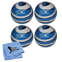 Candlepin Bowling Balls - Comet Rubber - Royal with White & Black (4 1/2 inch- 2lbs. 6oz.)- 4 Balls