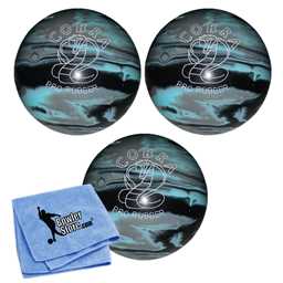 EPCO Duckpin Bowling Ball - Cobra Pro Rubber - Black, Light Blue & Grey (4 3/4 inch- 3lbs. 8oz.) - 3 Balls