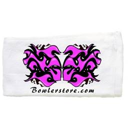 Pink Flame Themed Bowling Towel