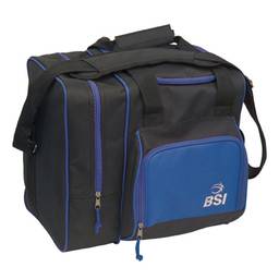 BSI Deluxe Single Ball Bowling Bag- Black/Blue