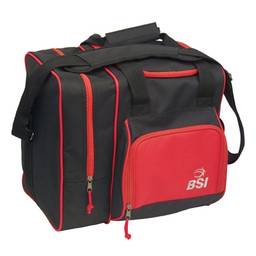 BSI Deluxe Single Ball Bowling Bag- Black/Red