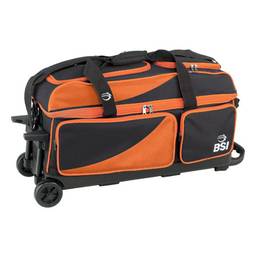 BSI Prestige 3 Ball Roller Bowling Bag- Black/Orange