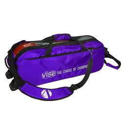 Vise Clear Top 3 Ball Roller Bowling Bag- Purple/Black