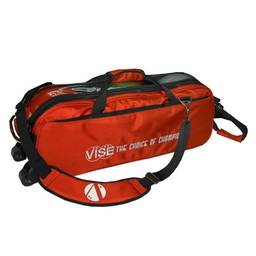 Vise Clear Top 3 Ball Roller Bowling Bag- Red/Black