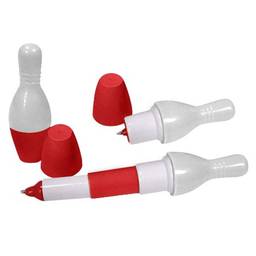 Bowling Pin Pen Expandable- White/Red