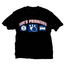 Life Priorities Eat Bowl Sleep T-Shirt- Black