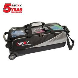 Moxy Slim Triple Roller Bowling Bag- Silver/Black