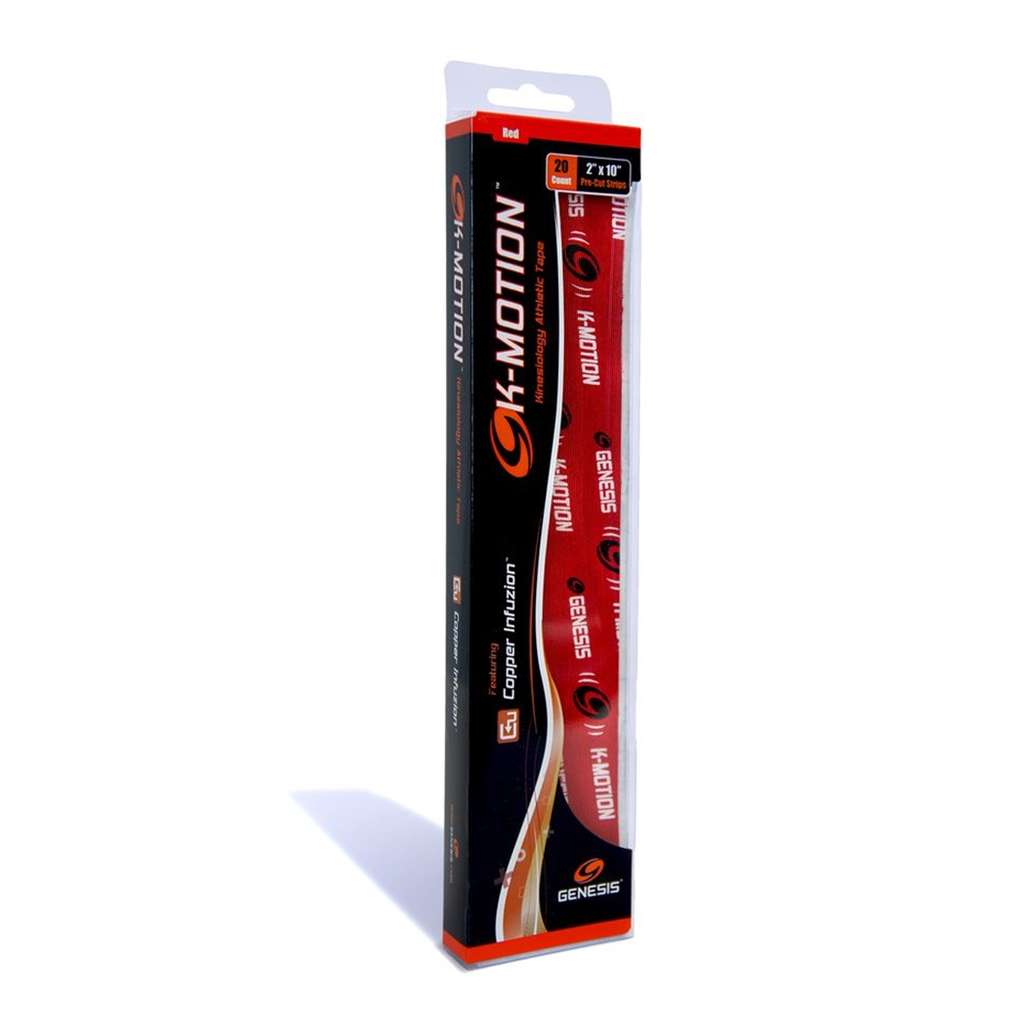 Genesis K-Motion Tape with Copper Infuzion- Red Pre-Cut Pack