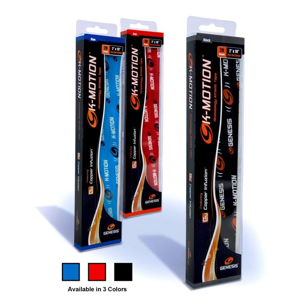Genesis K-Motion Tape with Copper Infuzion- 3 Color Pre-Cut Pack