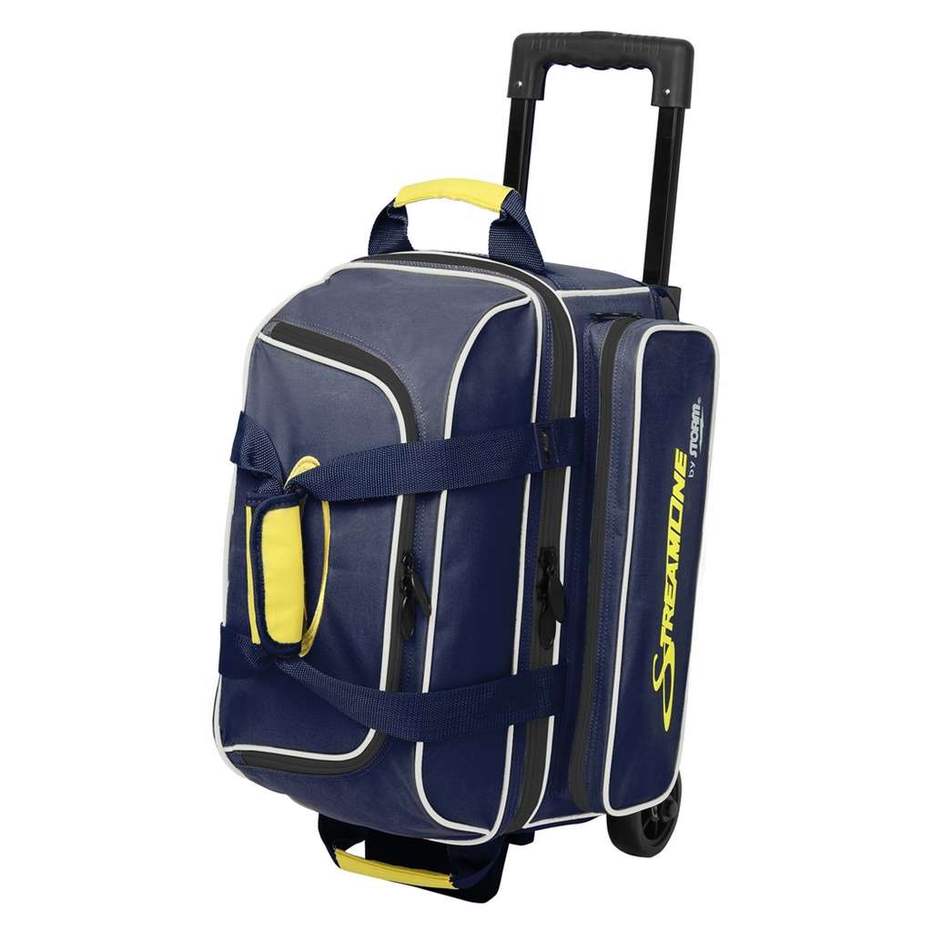 Storm Streamline 2 Ball Roller Bowling Bag Navy Gray Yellow Free Storm Streamline 2 Ball Roller Bowling Bag Navy Gray Yellow