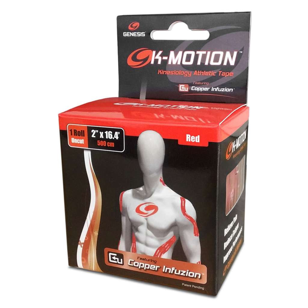Genesis K-Motion Tape with Copper Infuzion- Red UNCUT Roll