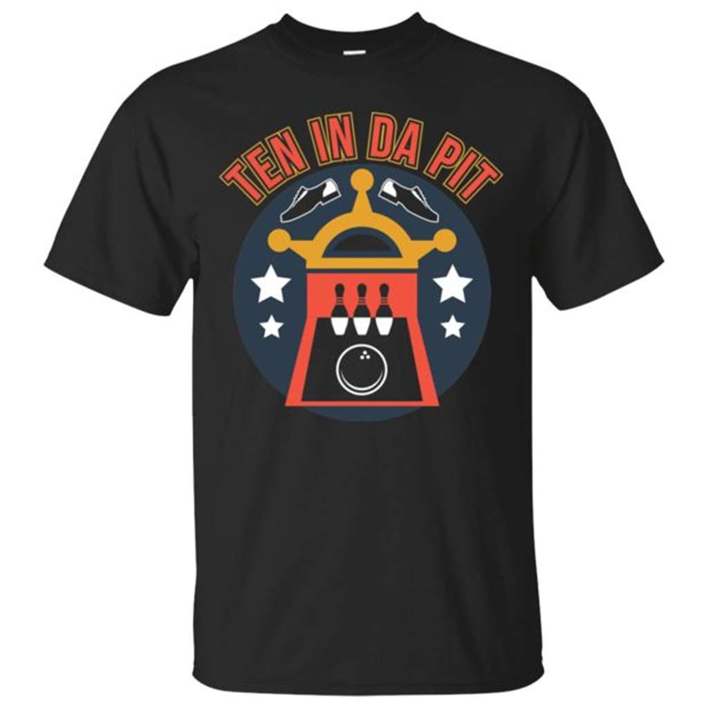 Ten In Da Pit Bowling T-Shirt- Black