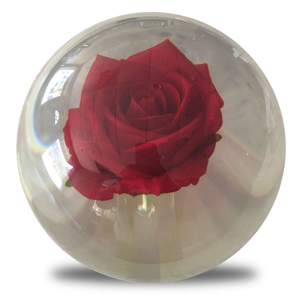 Clear Red Rose Bowling Ball- 14lbs