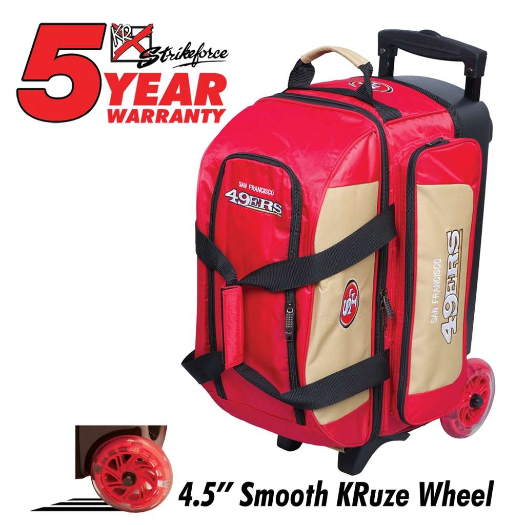 San Francisco 49ers 2 Ball Roller Bowling Bag 