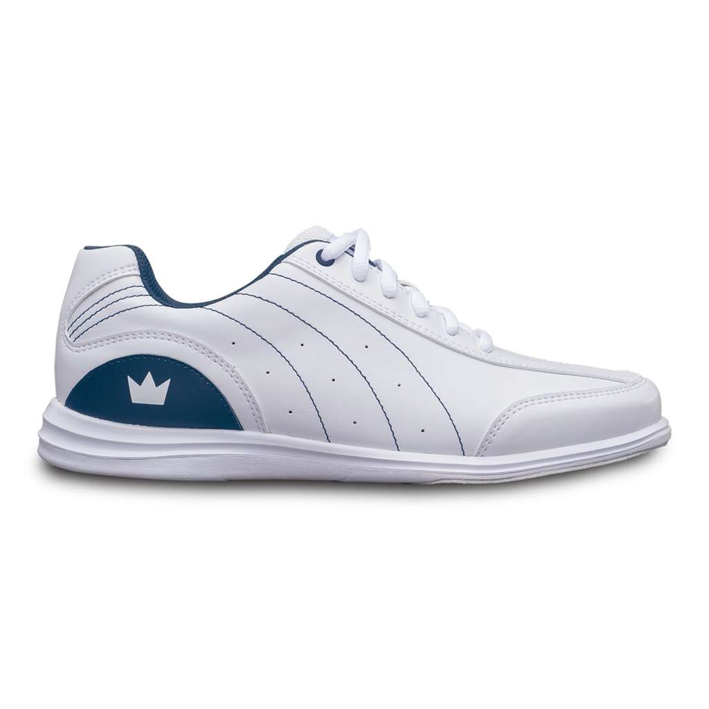 Brunswick Ladies Mystic Bowling Shoes- White/Navy Wide