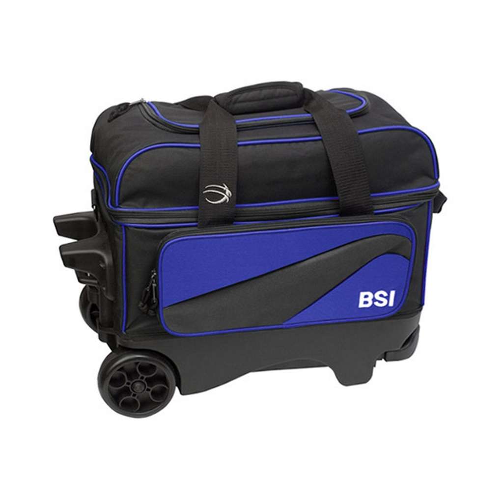 Bsi Large Wheel Double Roller Bowling Bag Black Blue Bsi Large Wheel Double Roller Bowling Bag Black Blue