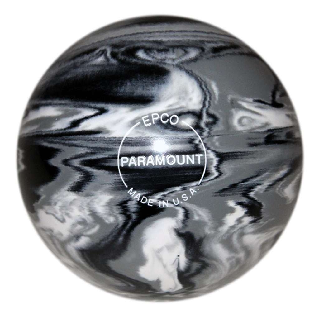Duckpin Paramount Marbleized Bowling Ball 4 7/8"- Black/White/Grey