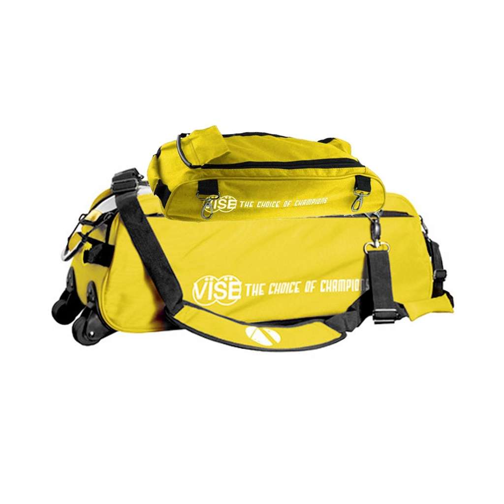Vise Clear Top 3 Ball Deluxe Roller Bowling Bag- Yellow