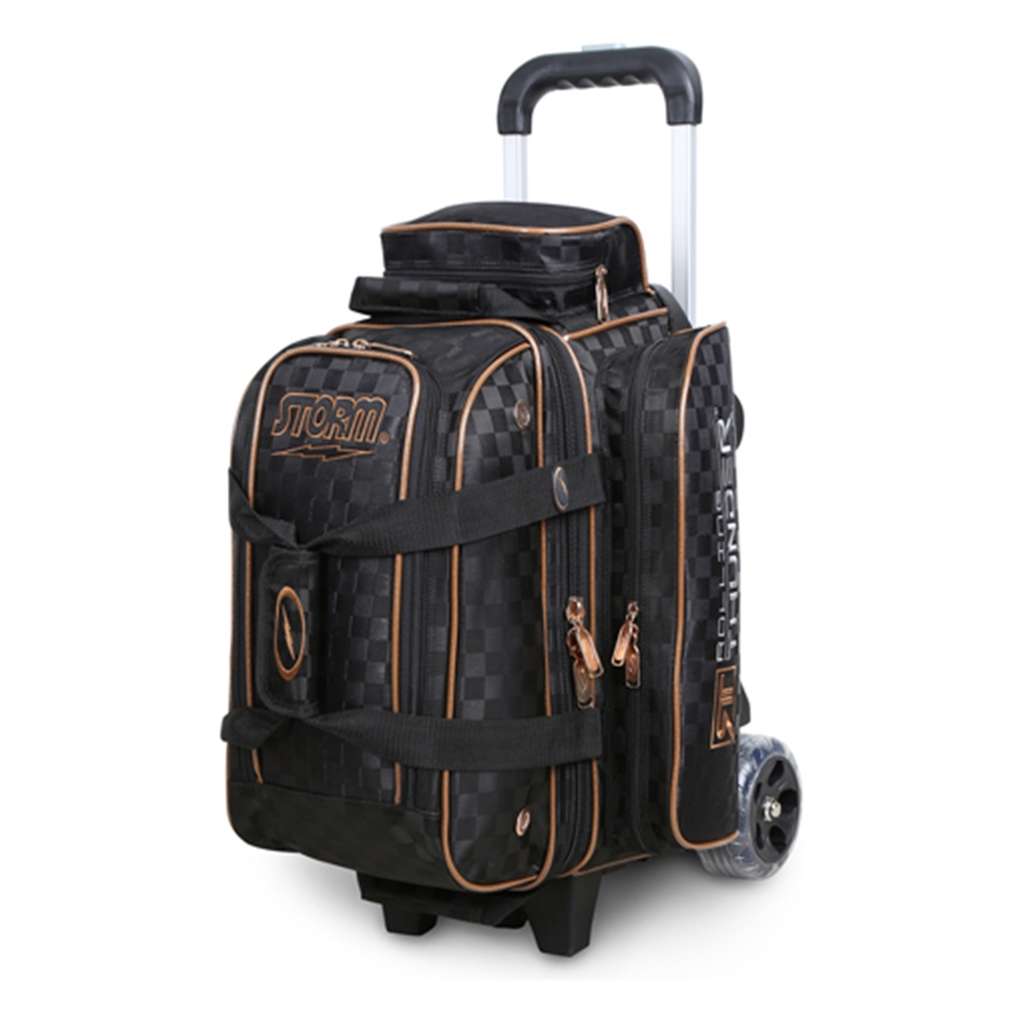 Storm 2 Ball Rolling Thunder Checkered Bowling Bag- Black/Gold