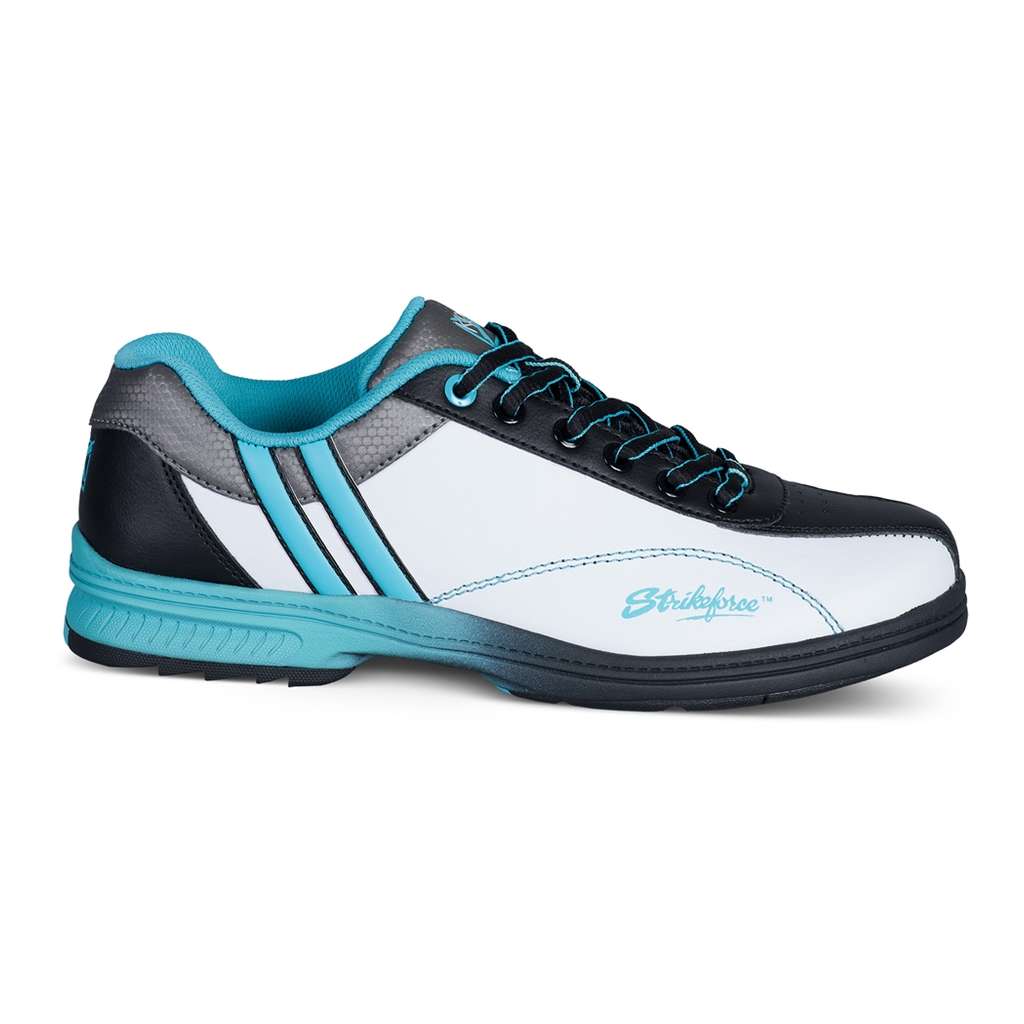 KR Strikeforce Ladies Starr White/Black/Teal Right Hand Bowling Shoes