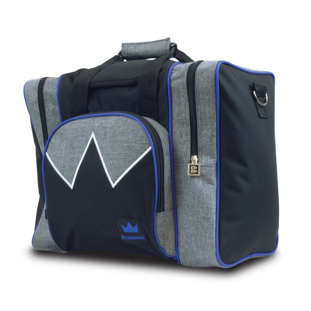 Brunswick Edge Single Tote Bowling Bag Grey/Royal