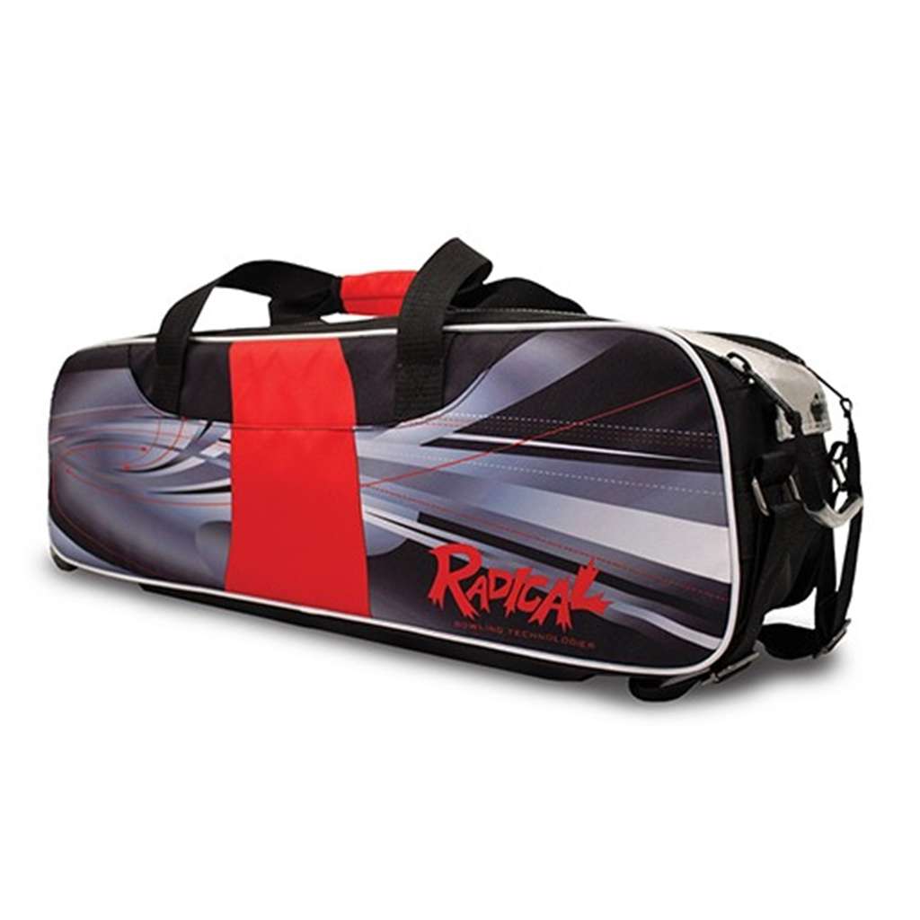 Radical Triple Tote Bowling Bag Dye-Sublimated (No Shoes) - Black/Red