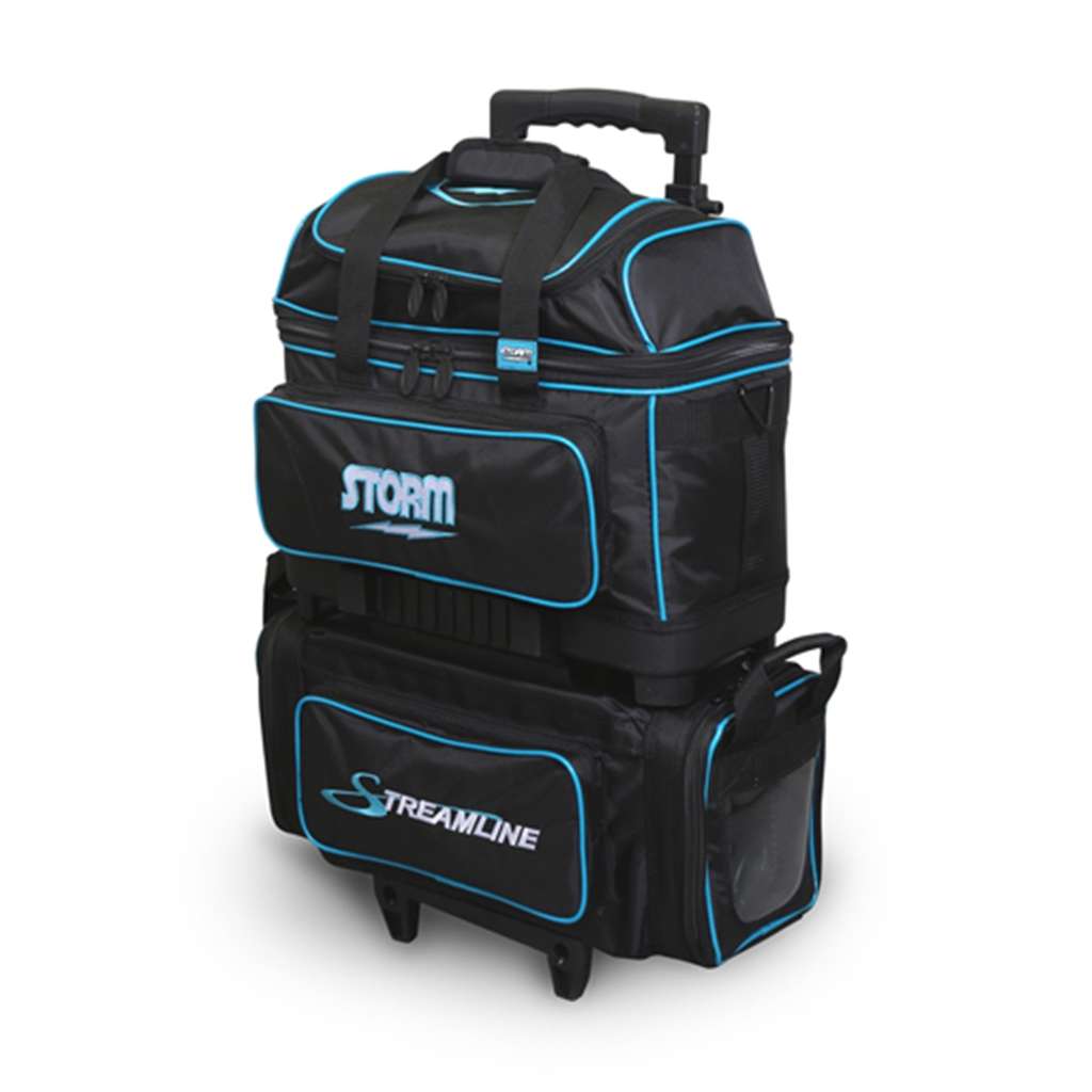 Storm Streamline 4 Ball Roller Bowling Bag- Black/Blue 