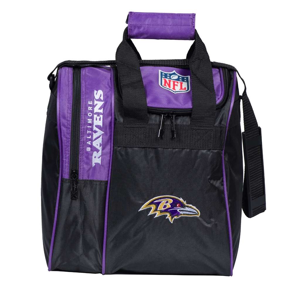 NFL Baltimore Ravens Single Bowling Ball Tote Bag- Purple/Black