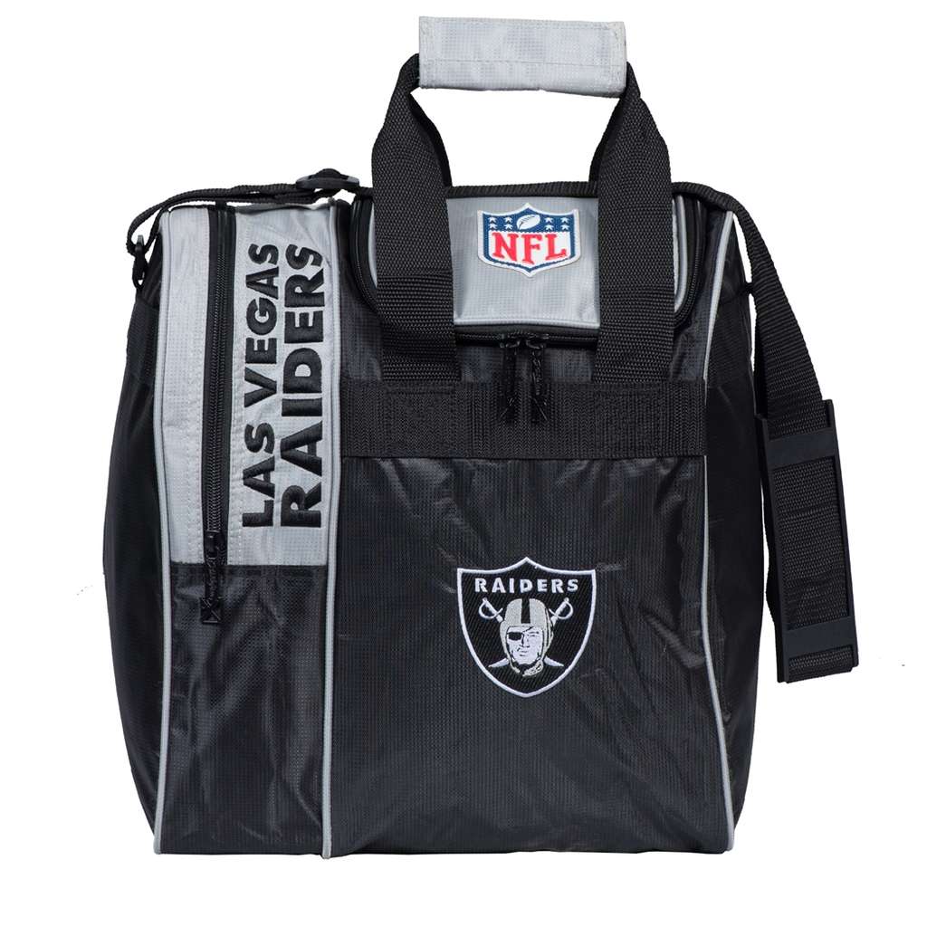 NFL Las Vegas Raiders Single Bowling Ball Tote Bag- Black/Silver