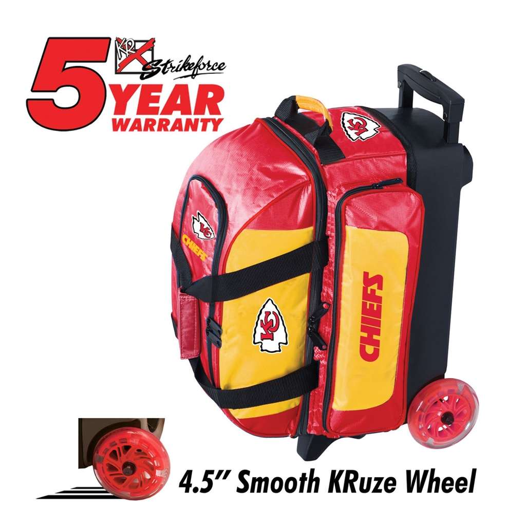 Kansas City Chiefs Double Roller Bowling Bag - Red/Yellow