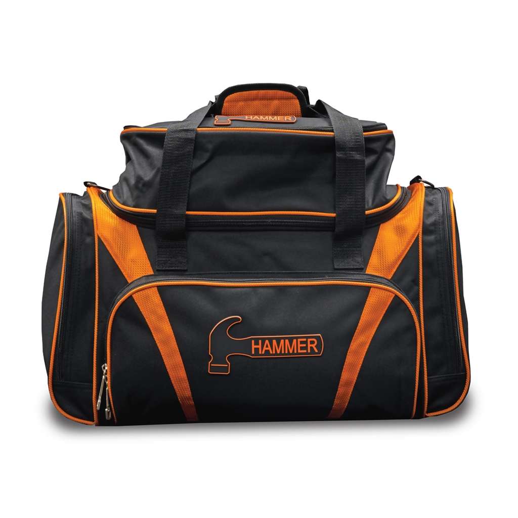 Hammer 2 Ball Deluxe Tote Bowling Bag - Black/Orange