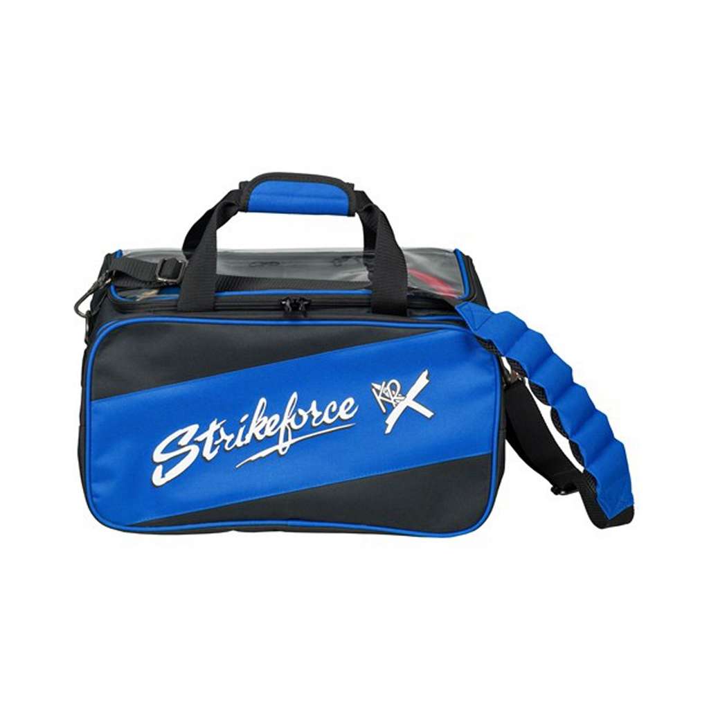 KR Strikeforce Bowling Fast Double Bowling Ball Tote - Black/Royal